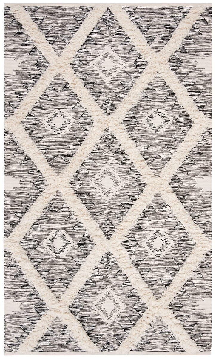 Safavieh Kenya Kny455Z Black / Ivory Moroccan Area Rug