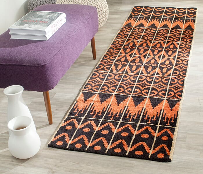 Safavieh Kenya Kny609A Orange / Black Southwestern Area Rug