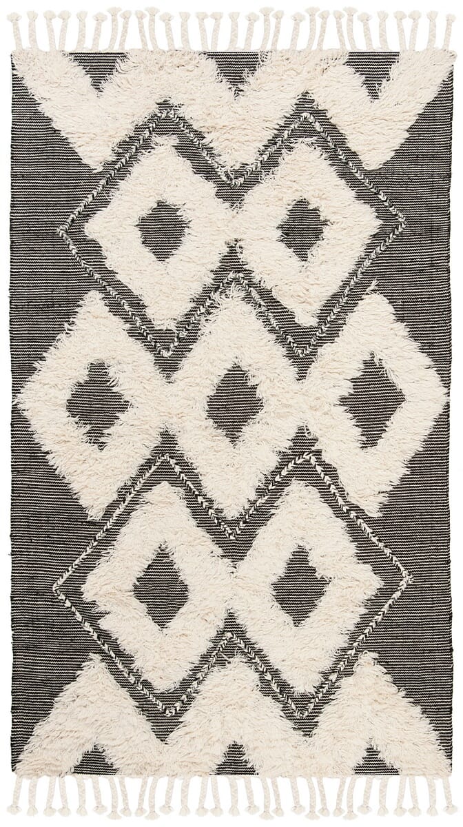 Safavieh Kenya Kny903H Black / Ivory Moroccan Area Rug