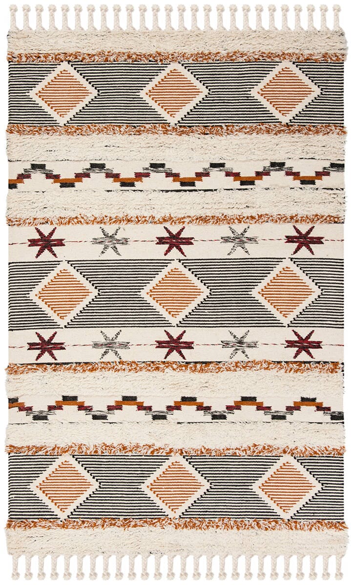 Safavieh Kenya Kny904A Ivory / Black-Orange Southwestern Area Rug