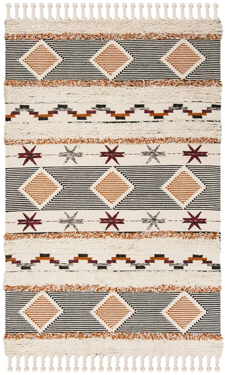 Safavieh Kenya Kny904A Ivory/Black-Orange Rug.