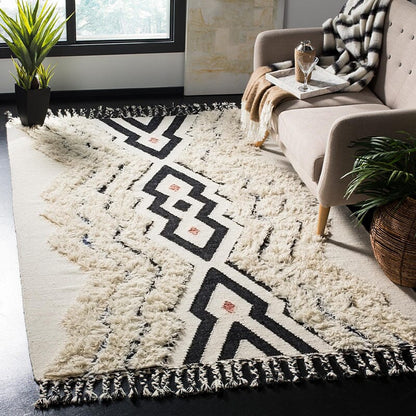 Safavieh Kenya Kny905A Ivory / Black Blue Moroccan Area Rug