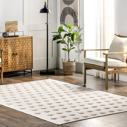 Nuloom Lulu Raised Dots Nlu3410A Ivory Area Rug