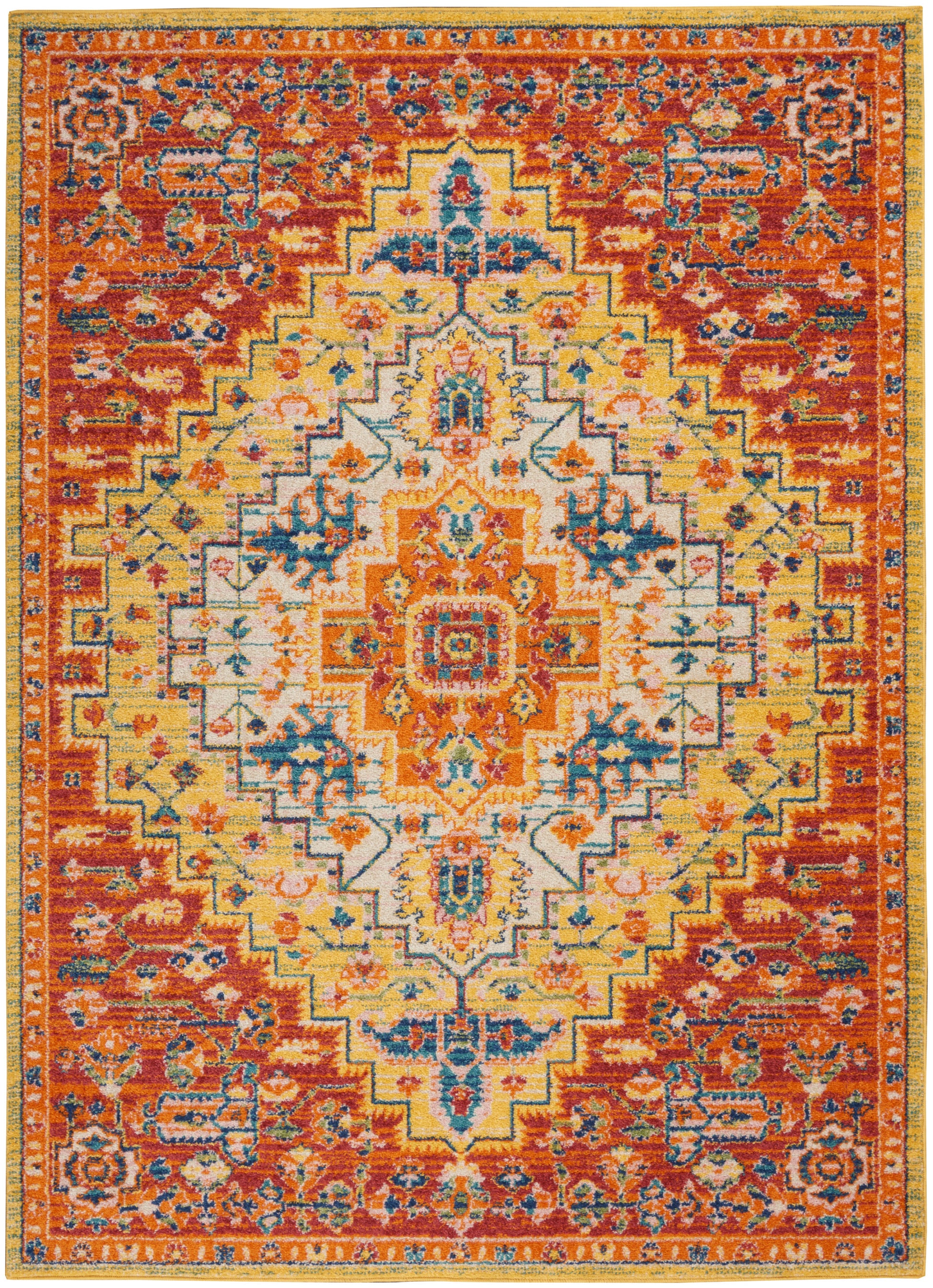 Nourison Allur Alr04 Red Multicolor Area Rug