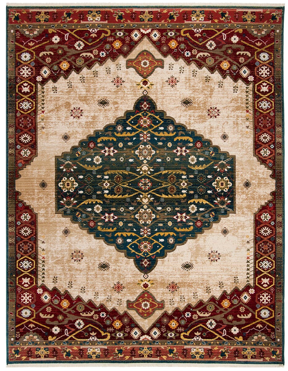 Safavieh Kashan Ksn300A Blue / Red Area Rug