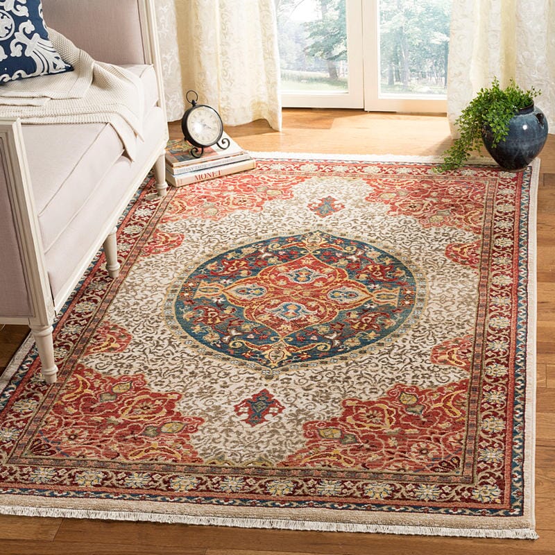 Safavieh Kashan Ksn302D Ivory / Red Area Rug