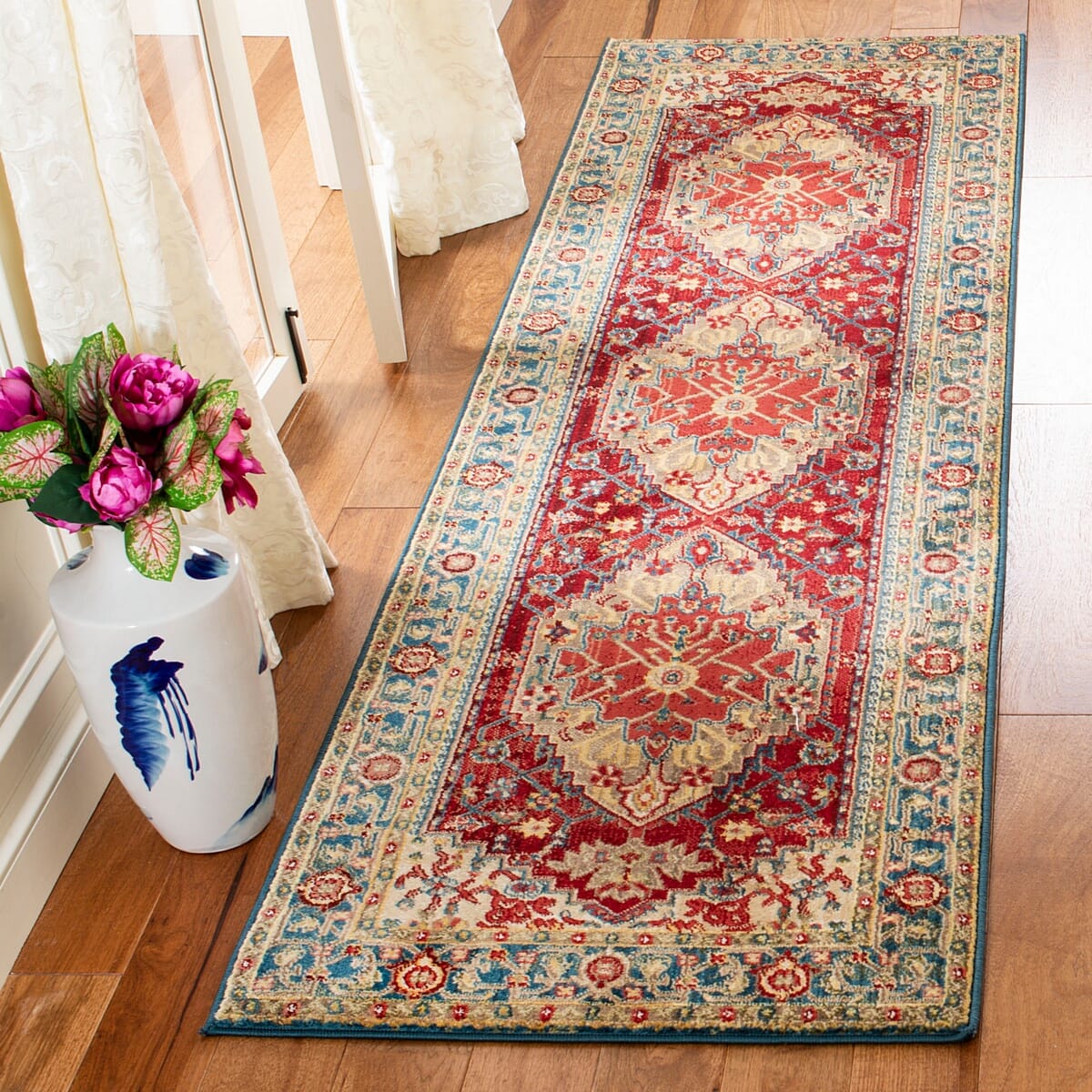 Safavieh Kashan Ksn306M Blue / Red Area Rug