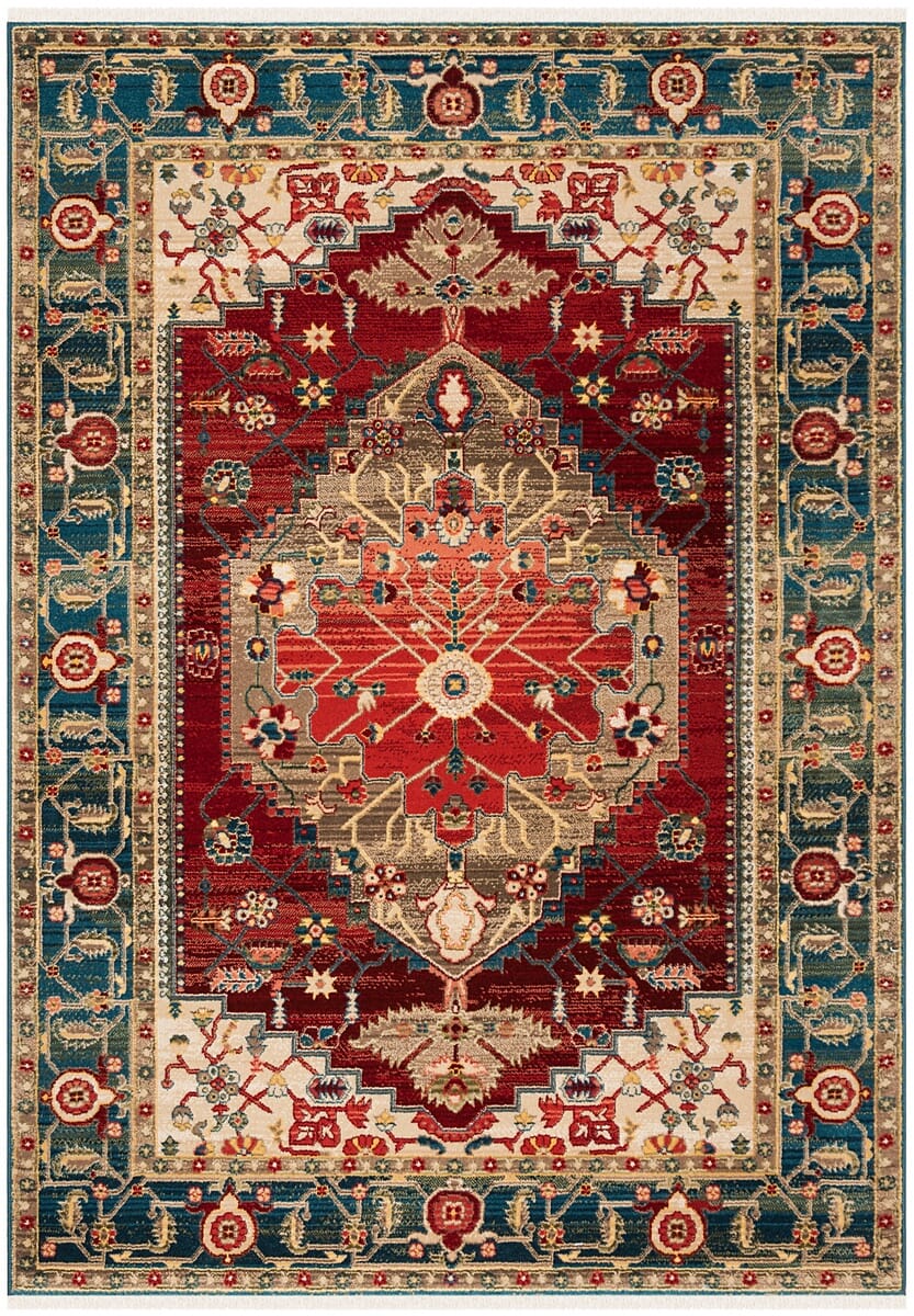 Safavieh Kashan Ksn306M Blue / Red Area Rug