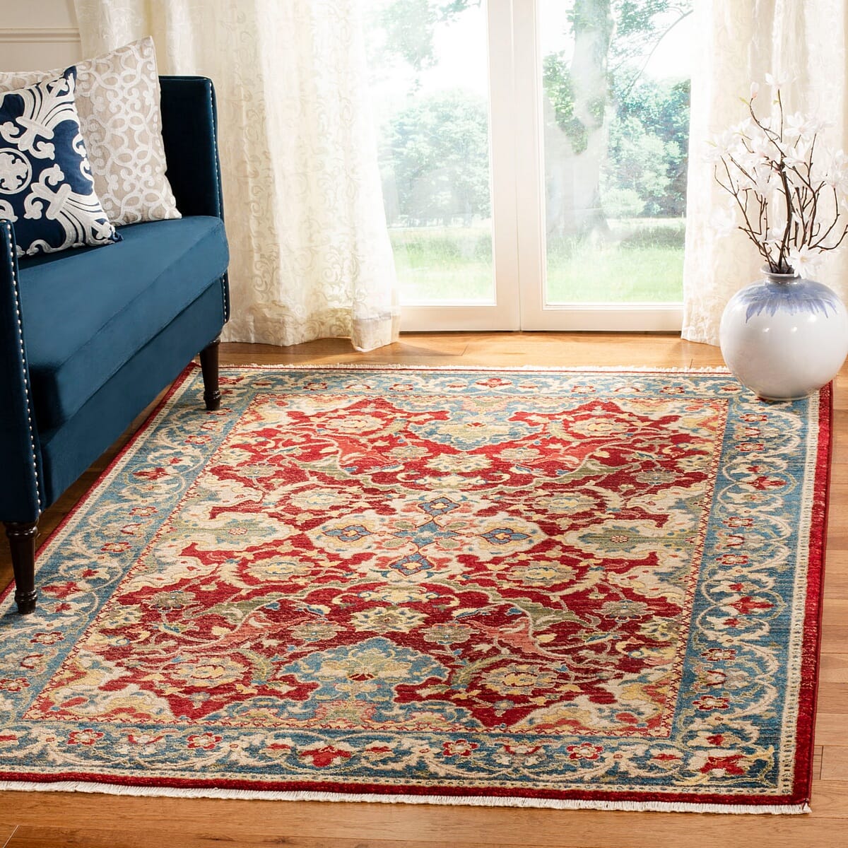 Safavieh Kashan Ksn307Q Red / Blue Area Rug