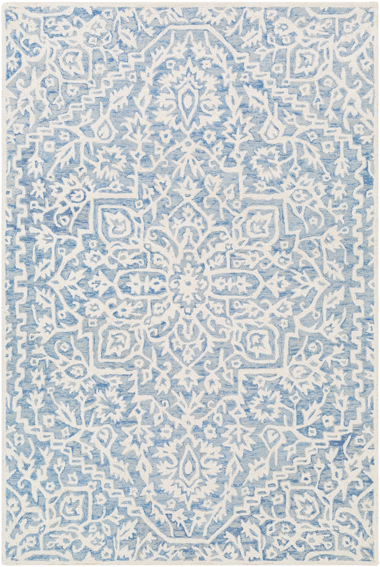 Surya Kayseri Ksr-2307 Denim, Ice Blue, Cream Rugs.