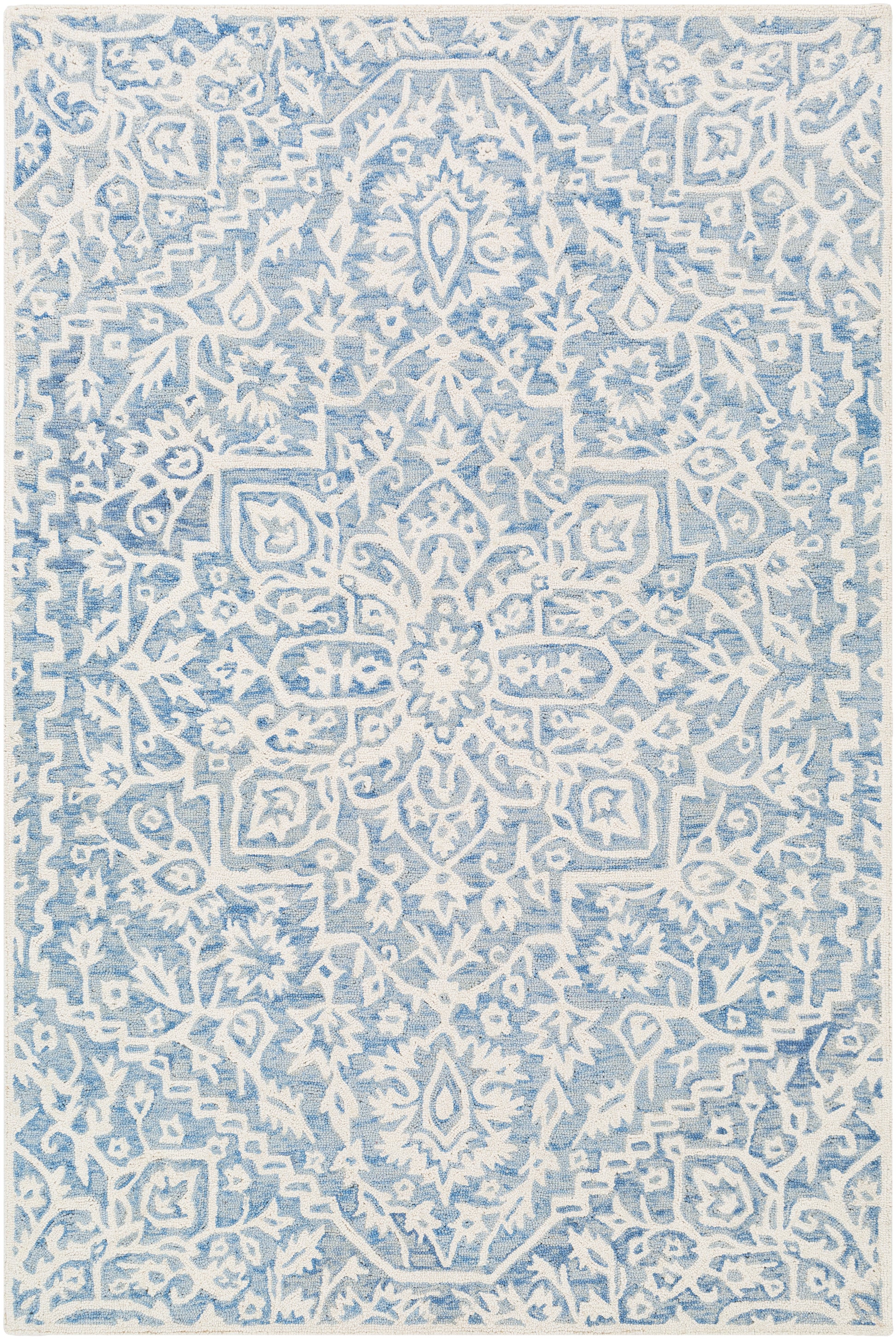 Surya Kayseri Ksr-2307 Denim, Ice Blue, Cream Area Rug