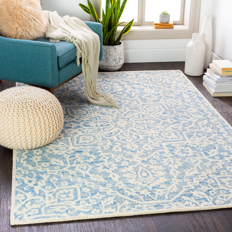 Surya Kayseri Ksr-2307 Denim, Ice Blue, Cream Rugs.