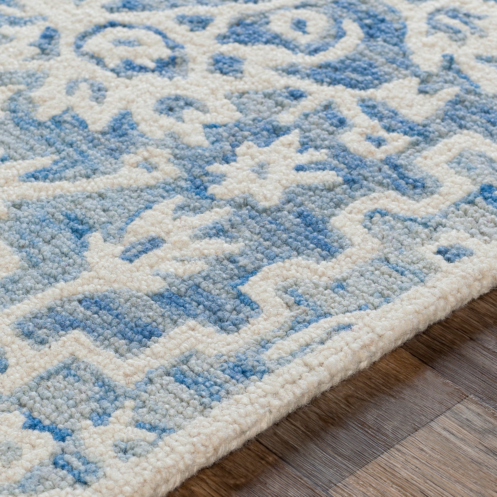 Surya Kayseri Ksr-2307 Denim, Ice Blue, Cream Area Rug