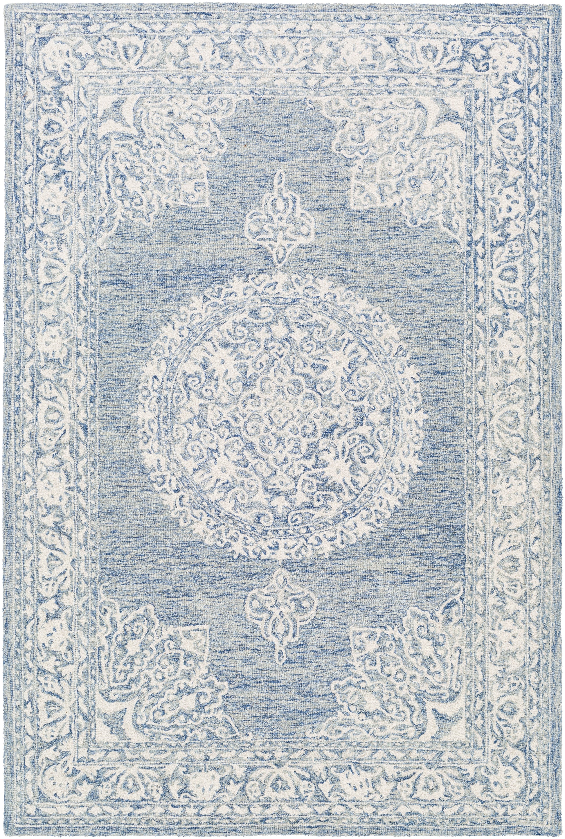 Surya Kayseri Ksr-2312 Denim, Ice Blue, Cream Area Rug