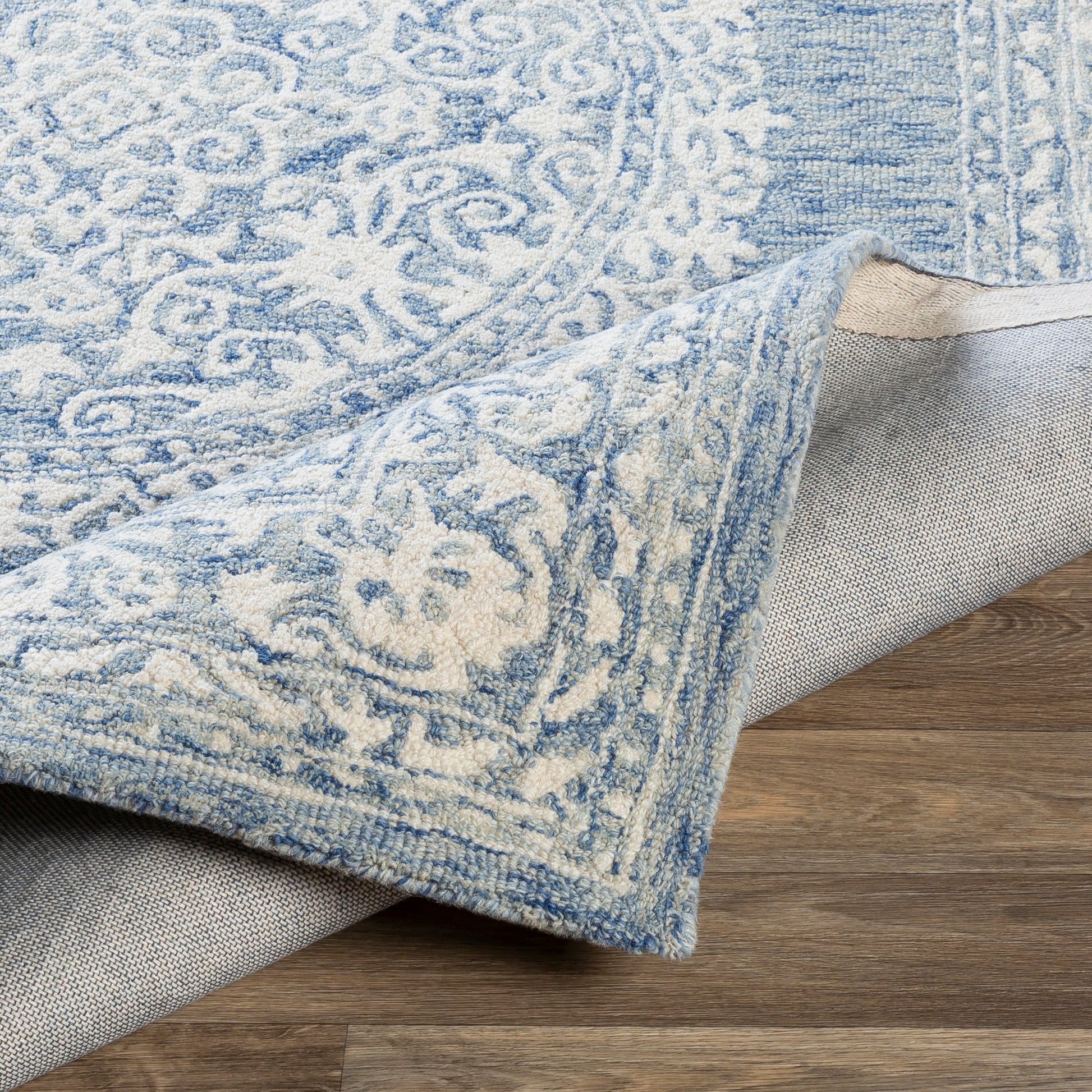 Surya Kayseri Ksr-2312 Denim, Ice Blue, Cream Area Rug