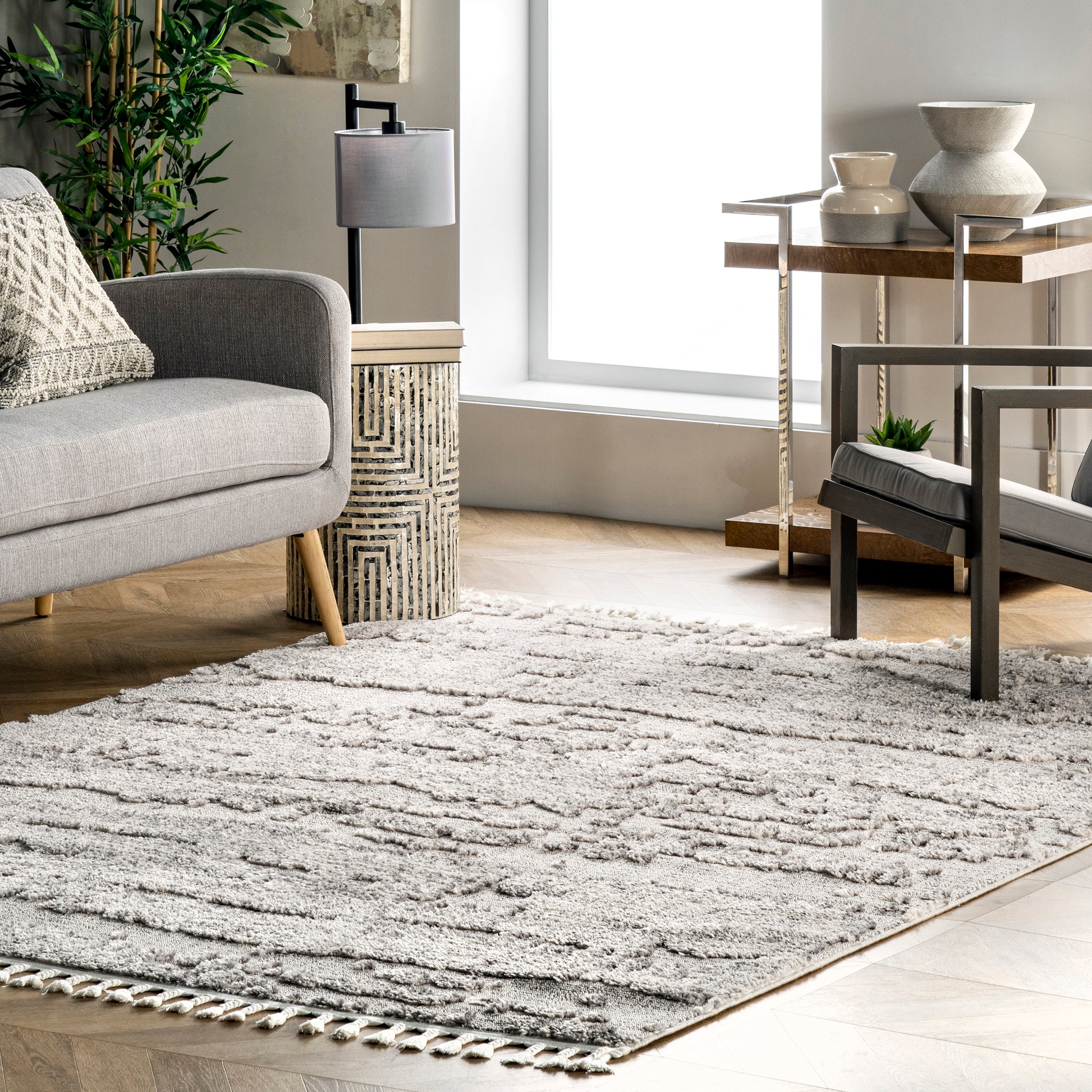 Nuloom Joan Textured Njo2340A Gray Area Rug