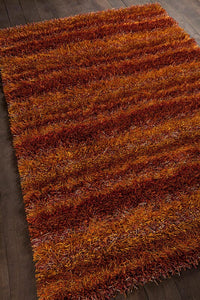Chandra Kubu kub16500 Orange Striped Area Rug