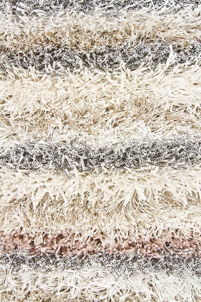 Chandra Kubu Kub16503 Ivory / Beige / Tan / Grey Shag Area Rug