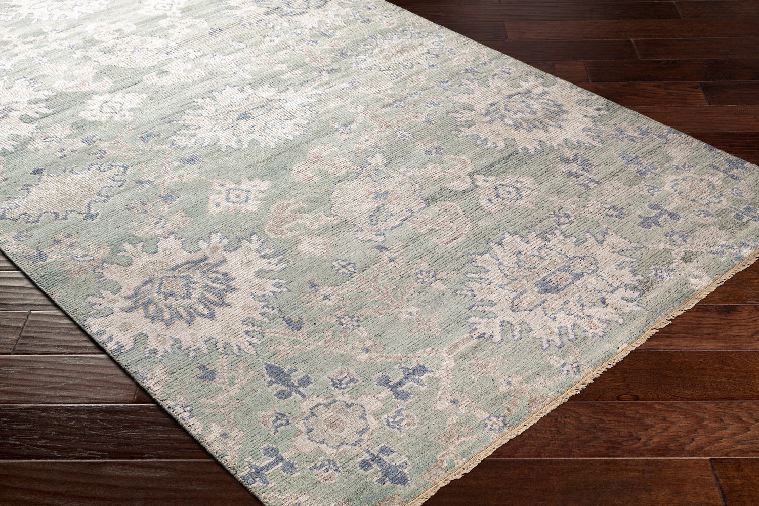 Surya Kushal Kus-2300 Aqua, Seafoam, Taupe, Denim Rugs.