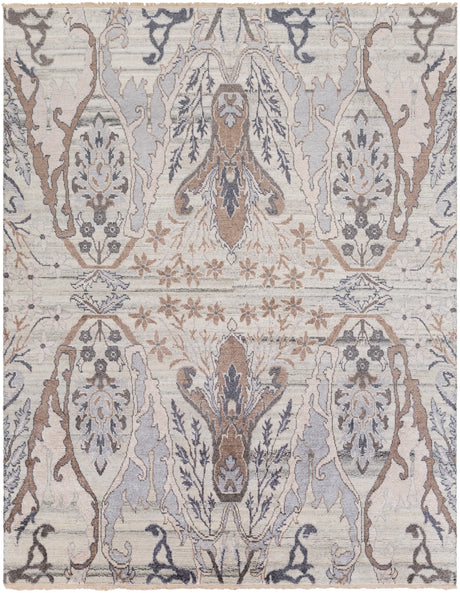 Surya Kushal Kus-2302 Silver Gray, White, Medium Gray, Taupe Rugs.