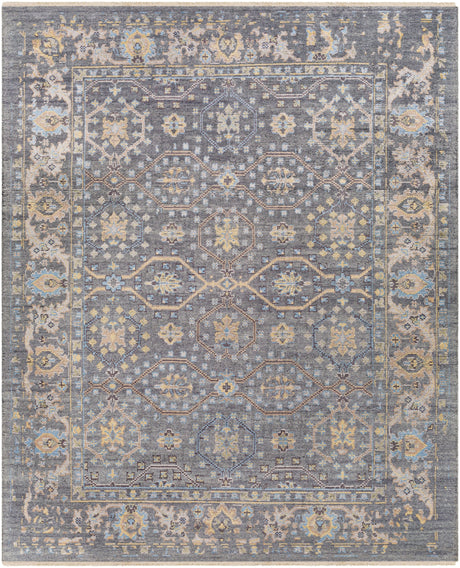 Surya Kushal Kus-2304 Wheat, Pale Blue, Cream, Medium Gray Rugs.