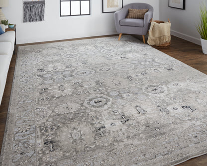 Feizy Macklaine 39Fuf Beige/Silver Area Rug