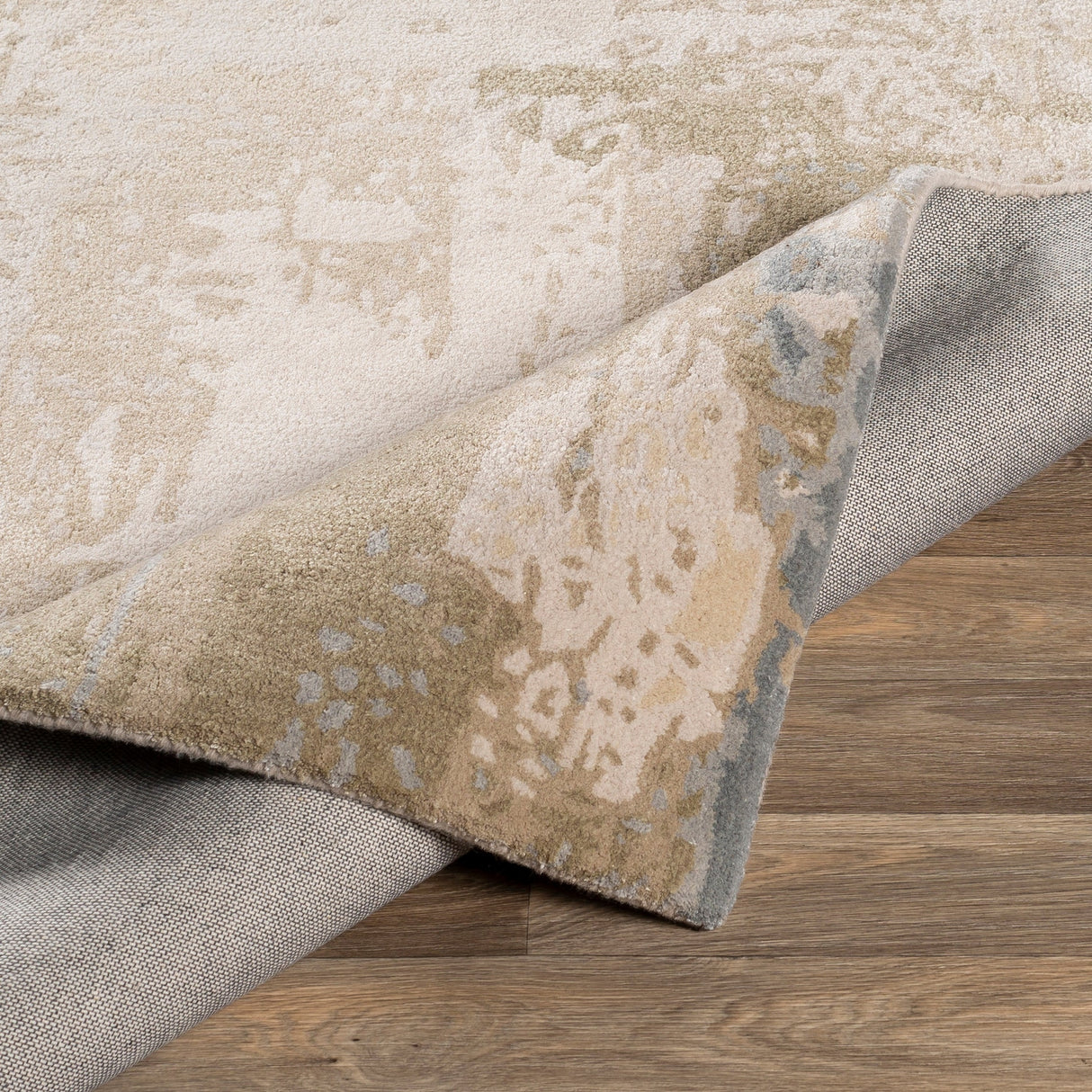 Surya Kavita Kvt-2300 Khaki, Ivory, Medium Gray, Pale Blue Rugs.