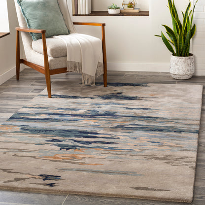 Surya Kavita Kvt-2302 Taupe, Navy, Dark Green, Denim Area Rug