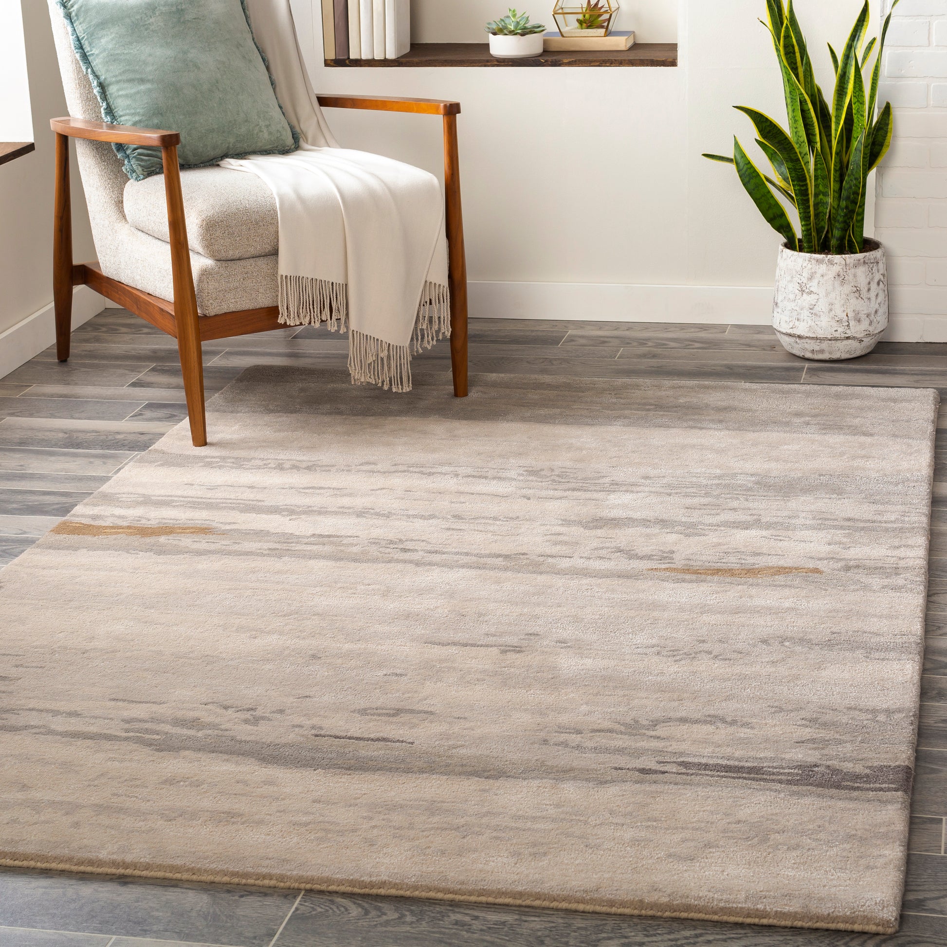 Surya Kavita Kvt-2303 Light Gray, Ivory, Medium Gray, Charcoal Area Rug