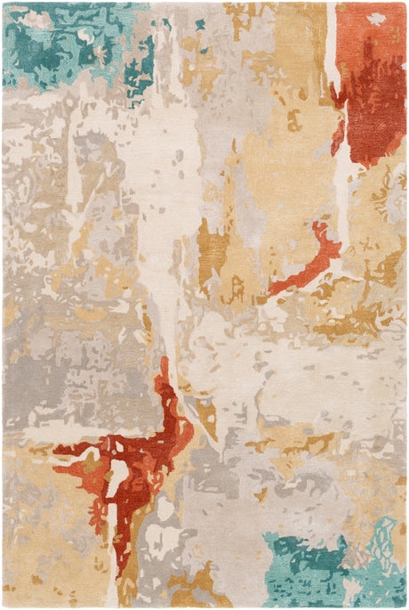 Surya Kavita Kvt-2305 Brick, Coral, Seafoam, Dark Green Rugs.