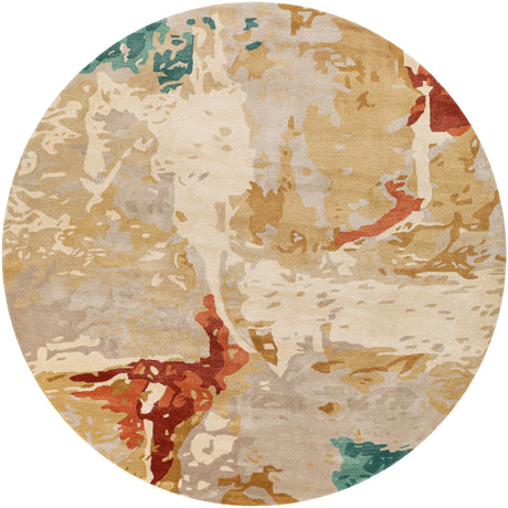 Surya Kavita Kvt-2305 Brick, Coral, Seafoam, Dark Green Rugs.