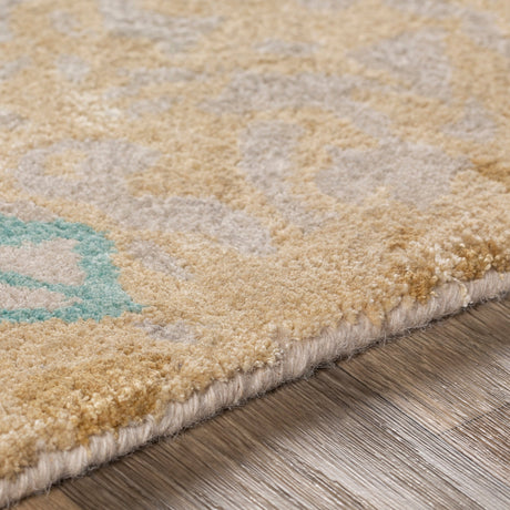 Surya Kavita Kvt-2305 Brick, Coral, Seafoam, Dark Green Rugs.