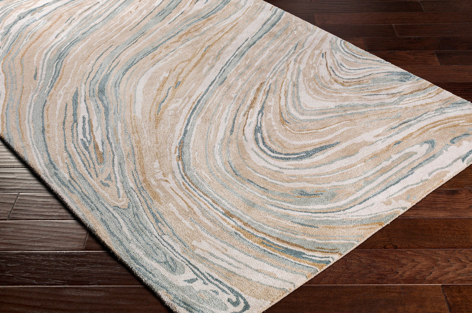 Surya Kavita Kvt-2309 Camel, Beige, Cream, Teal Rugs.