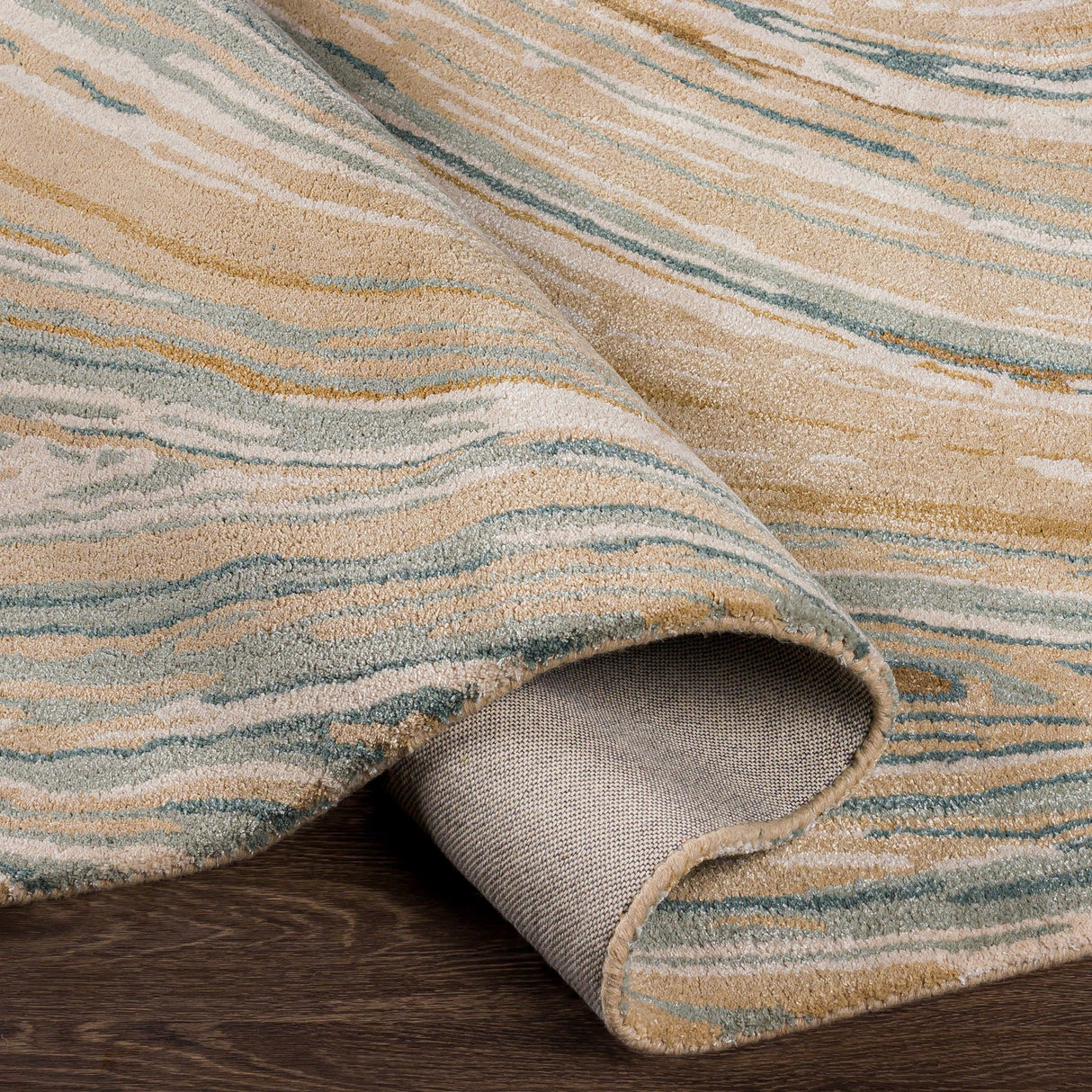 Surya Kavita Kvt-2309 Camel, Beige, Cream, Teal Rugs.