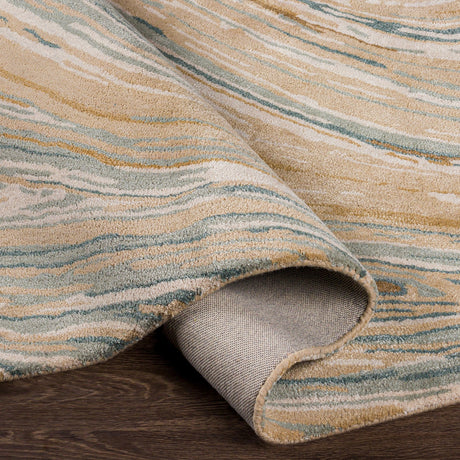 Surya Kavita Kvt-2309 Camel, Beige, Cream, Teal Rugs.