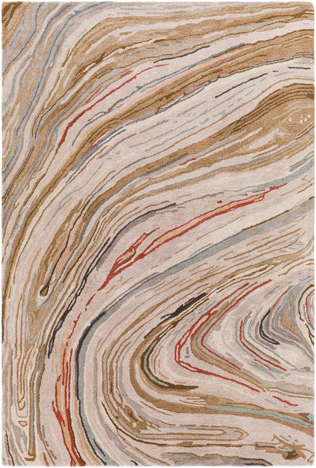 Surya Kavita Kvt-2310 Dark Brown, Camel, Medium Gray, Light Gray Rugs.