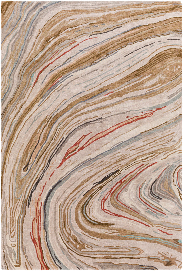 Surya Kavita Kvt-2310 Dark Brown, Camel, Medium Gray, Light Gray Rugs.