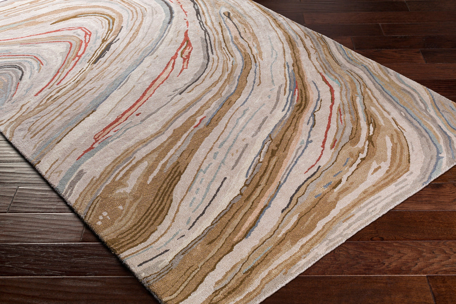 Surya Kavita Kvt-2310 Dark Brown, Camel, Medium Gray, Light Gray Rugs.