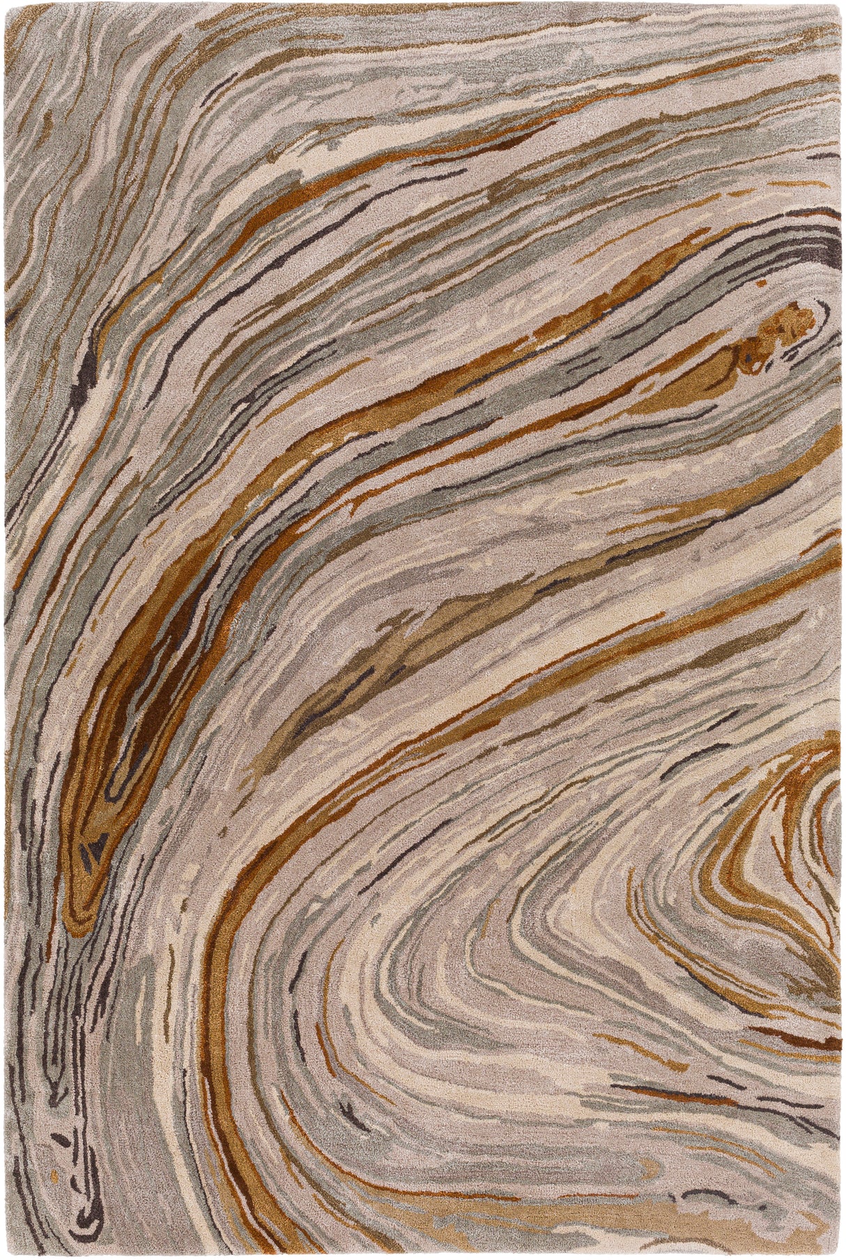 Surya Kavita Kvt-2311 Charcoal, Dark Brown, Burnt Orange, Medium Gray Rugs.