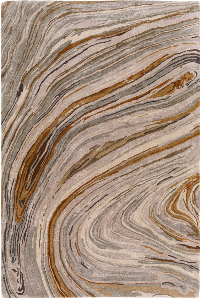 Surya Kavita Kvt-2311 Charcoal, Dark Brown, Burnt Orange, Medium Gray Rugs.