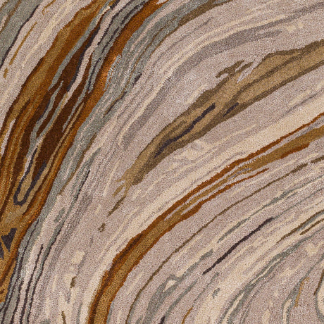 Surya Kavita Kvt-2311 Charcoal, Dark Brown, Burnt Orange, Medium Gray Rugs.