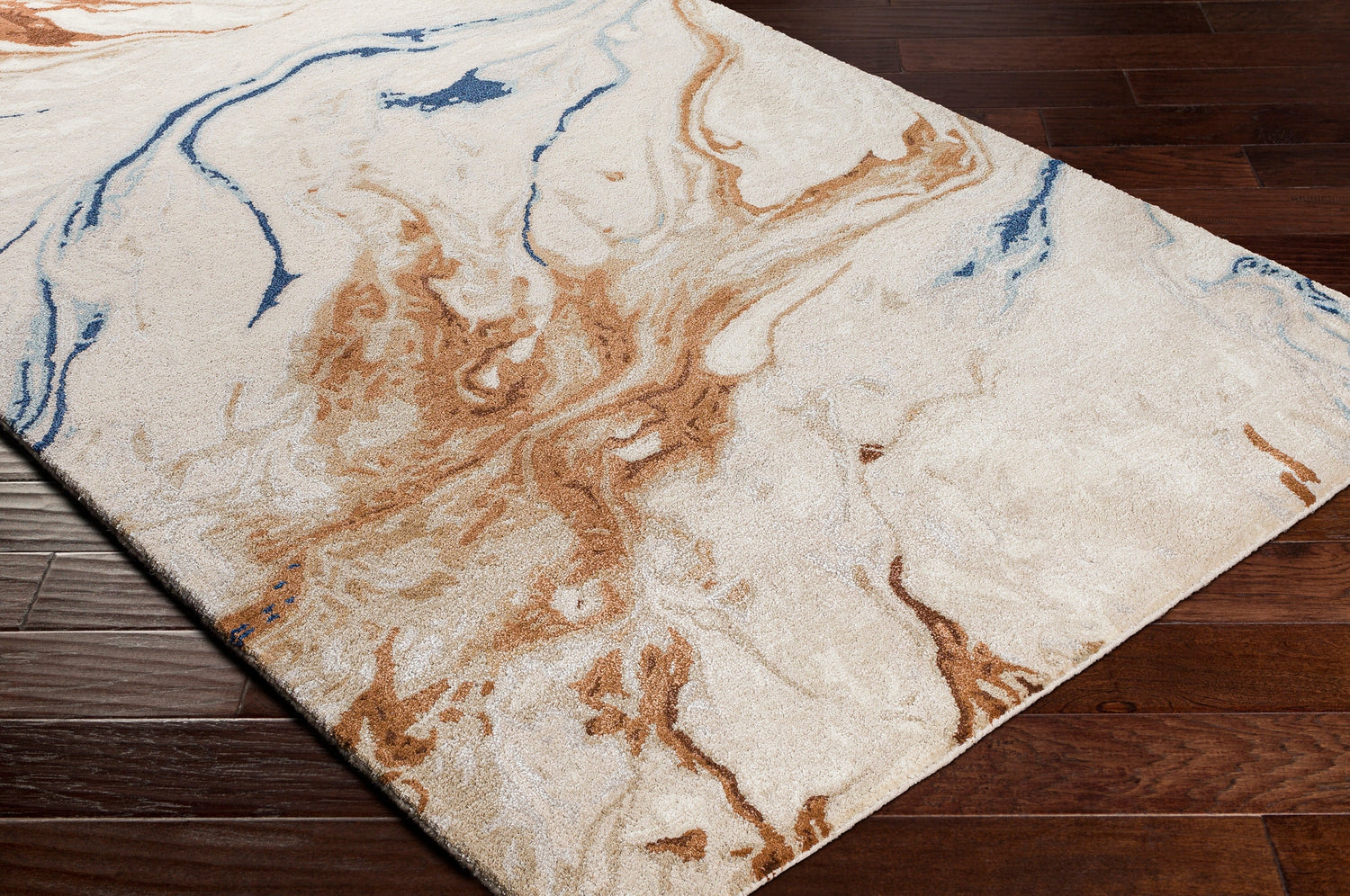 Surya Kavita Kvt-2312 Dark Brown, Camel, Tan, Navy Rugs.