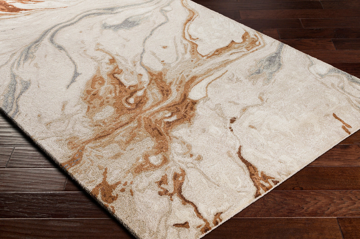 Surya Kavita Kvt-2313 Dark Brown, Tan, Camel, Medium Gray Rugs.