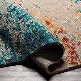 Surya Kavita Kvt-2319 Aqua, Blue, Burnt Orange, Yellow Rugs.
