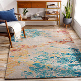 Surya Kavita Kvt-2319 Aqua, Blue, Burnt Orange, Yellow Rugs.