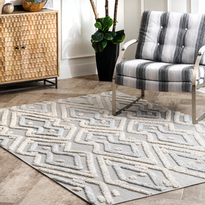 Nuloom Beatrice Raised Theta Trellis Nbe1389A Beige Area Rug