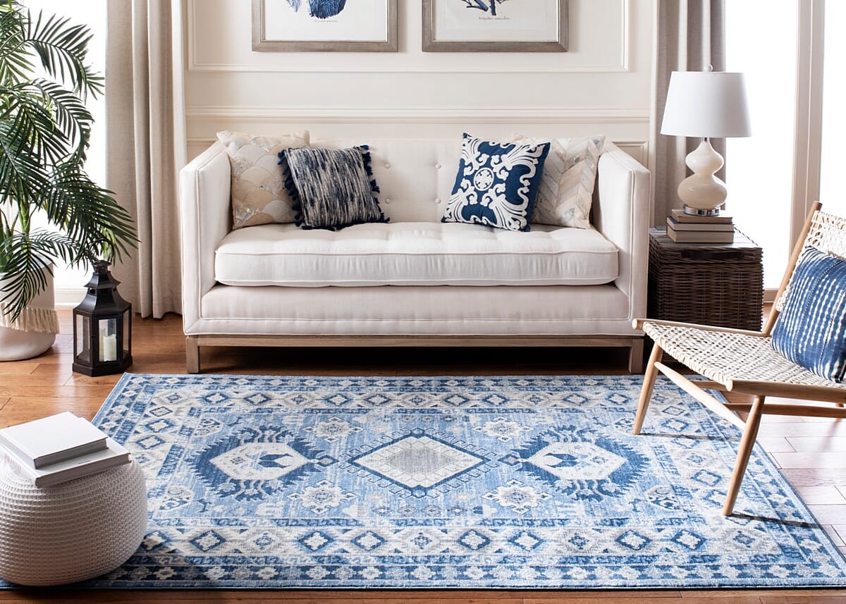 Safavieh Kazak Kzk119D Blue / Creme Area Rug