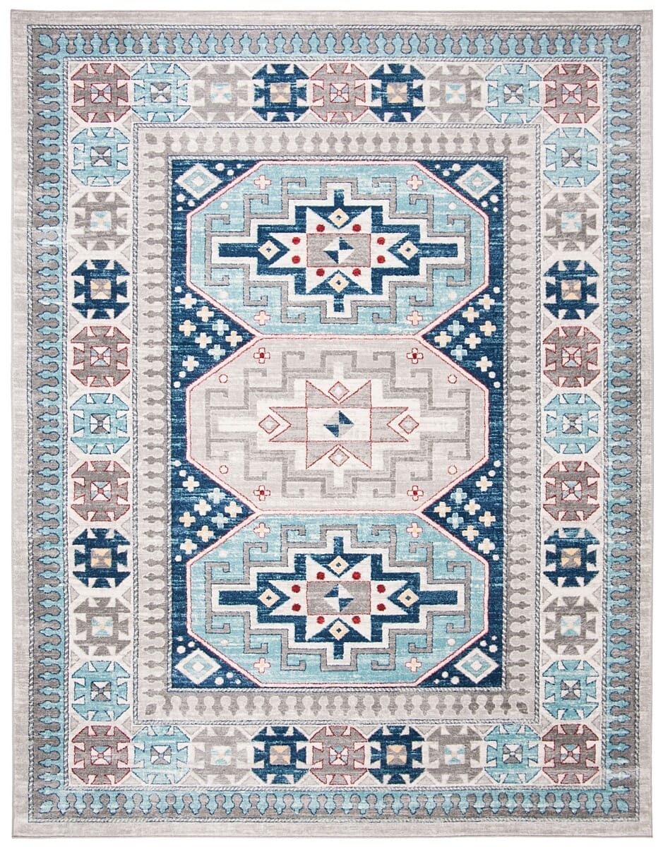 Safavieh Kazak Kzk120G Grey / Blue Area Rug