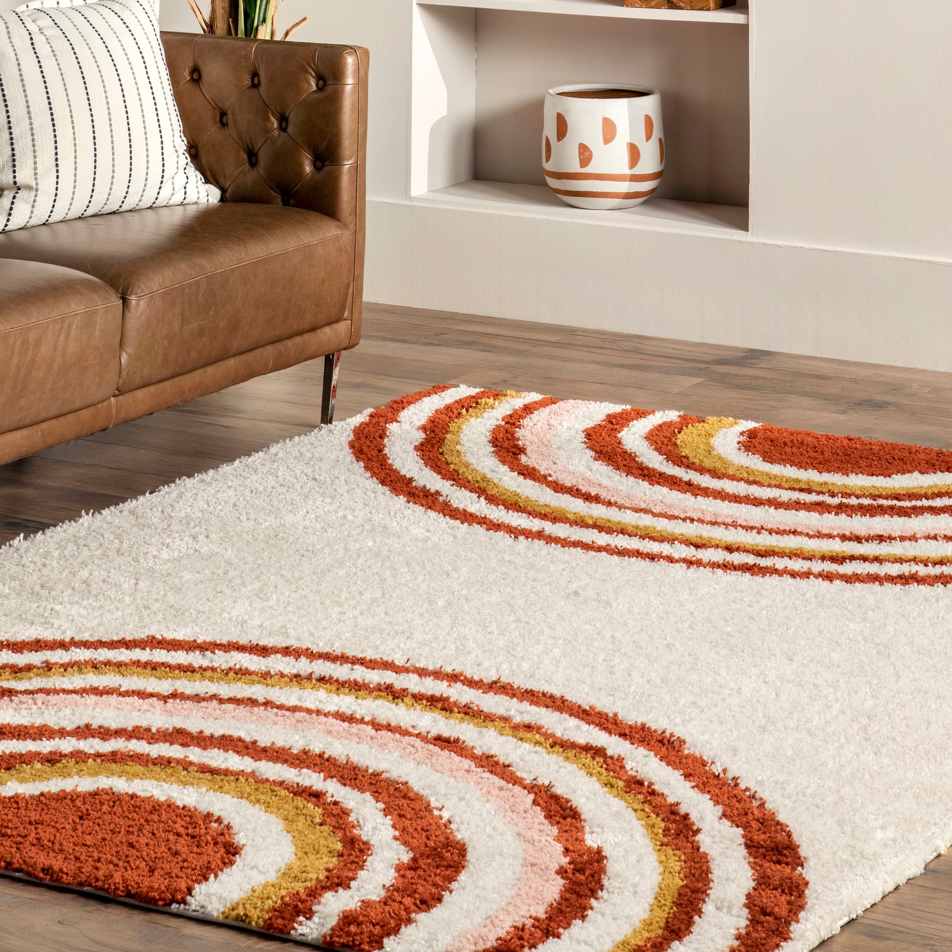 Nuloom Dotty Half Sunset Ndo2950A Orange Area Rug