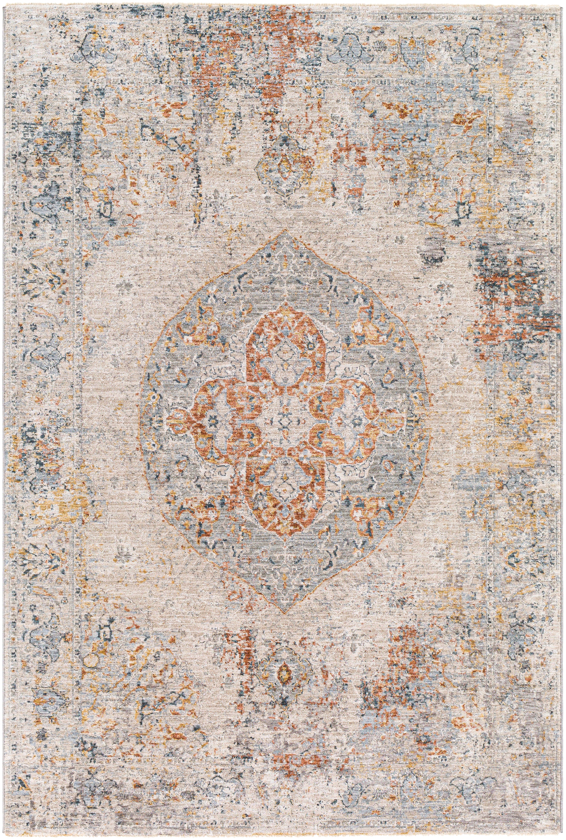 Surya Laila Laa-2307 Burnt Orange, Teal, Sage, Saffron Area Rug